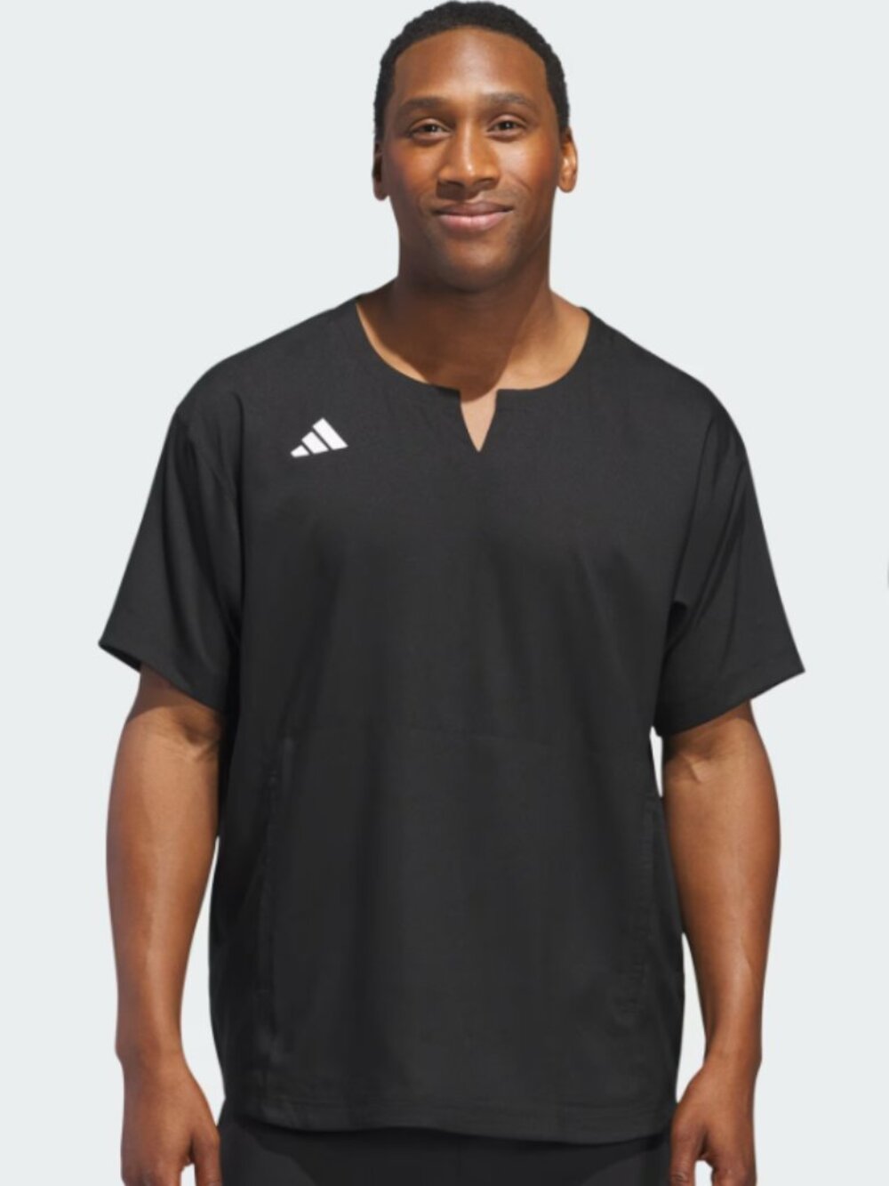 Adidas Athletic Top Men Medium Gray Short Sleeve Training Shirt Performance Tee